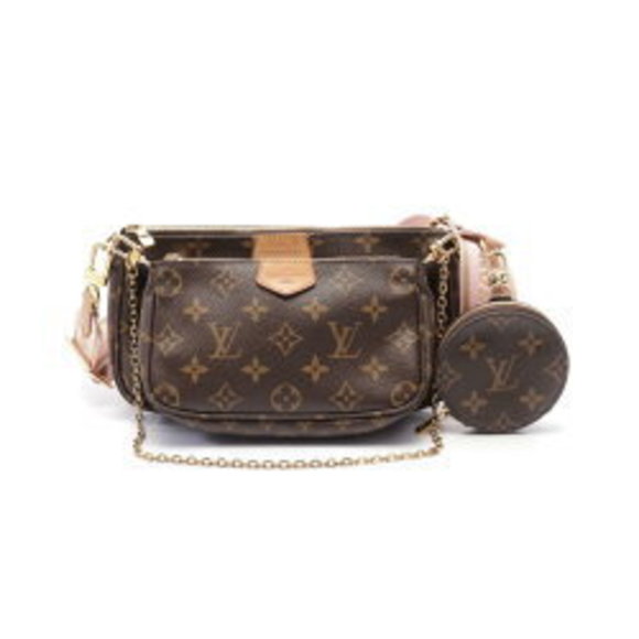 Louis Vuitton Multi Pochette Accessoires Shoulder Bag Monogram Brown Pink - Picture 1 of 7